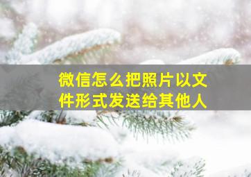 微信怎么把照片以文件形式发送给其他人