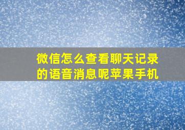 微信怎么查看聊天记录的语音消息呢苹果手机