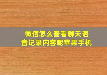 微信怎么查看聊天语音记录内容呢苹果手机