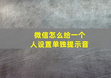 微信怎么给一个人设置单独提示音