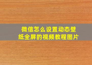 微信怎么设置动态壁纸全屏的视频教程图片