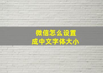 微信怎么设置成中文字体大小