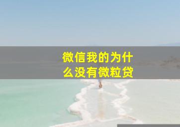 微信我的为什么没有微粒贷