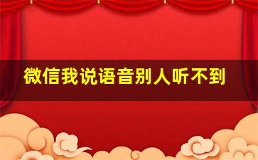 微信我说语音别人听不到