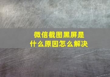 微信截图黑屏是什么原因怎么解决