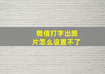 微信打字出图片怎么设置不了