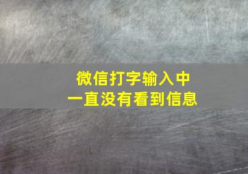 微信打字输入中一直没有看到信息