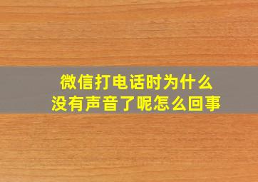 微信打电话时为什么没有声音了呢怎么回事