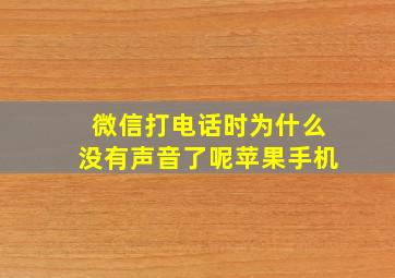 微信打电话时为什么没有声音了呢苹果手机