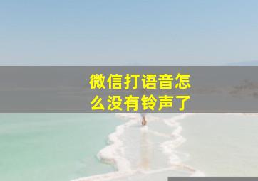 微信打语音怎么没有铃声了