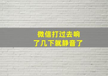 微信打过去响了几下就静音了