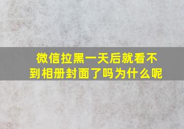 微信拉黑一天后就看不到相册封面了吗为什么呢