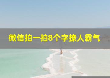 微信拍一拍8个字撩人霸气