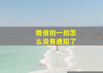 微信拍一拍怎么没有通知了