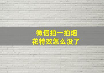 微信拍一拍烟花特效怎么没了