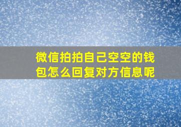 微信拍拍自己空空的钱包怎么回复对方信息呢