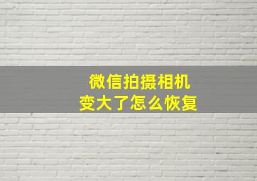 微信拍摄相机变大了怎么恢复