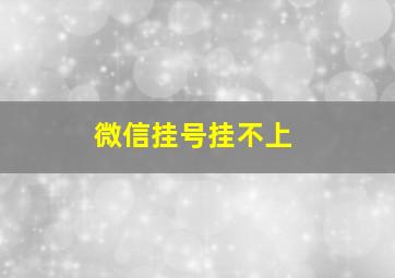 微信挂号挂不上