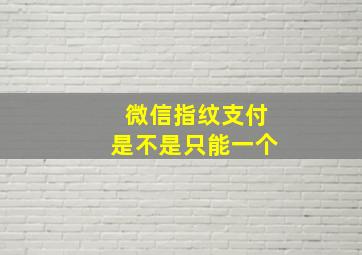 微信指纹支付是不是只能一个