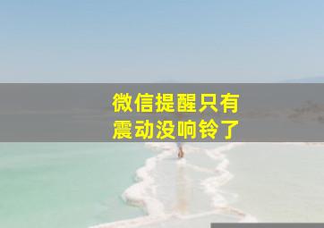 微信提醒只有震动没响铃了