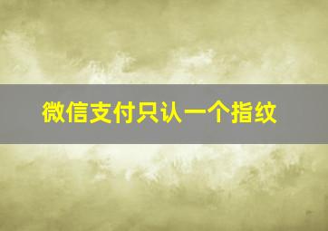 微信支付只认一个指纹