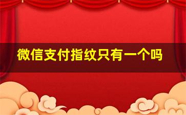 微信支付指纹只有一个吗