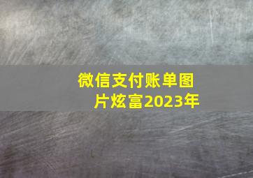 微信支付账单图片炫富2023年