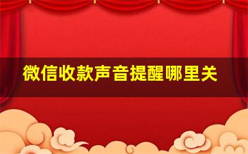 微信收款声音提醒哪里关