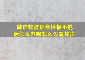 微信收款语音播报不说话怎么办呢怎么设置铃声