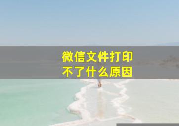 微信文件打印不了什么原因