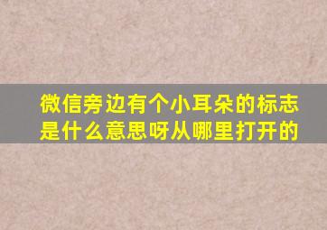 微信旁边有个小耳朵的标志是什么意思呀从哪里打开的