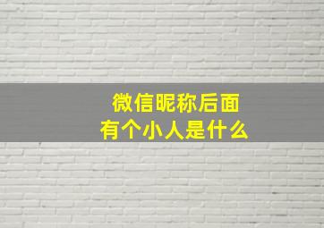 微信昵称后面有个小人是什么