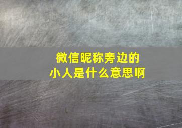 微信昵称旁边的小人是什么意思啊