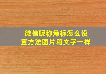 微信昵称角标怎么设置方法图片和文字一样