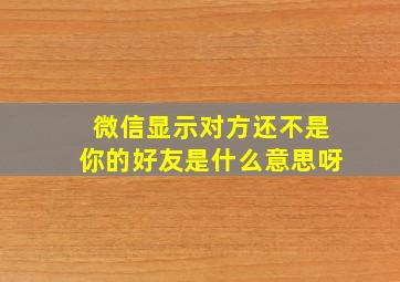 微信显示对方还不是你的好友是什么意思呀