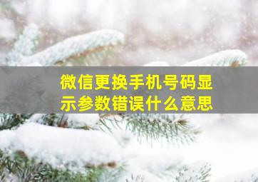 微信更换手机号码显示参数错误什么意思