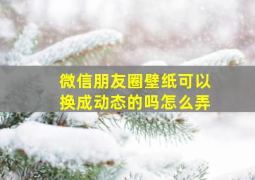 微信朋友圈壁纸可以换成动态的吗怎么弄