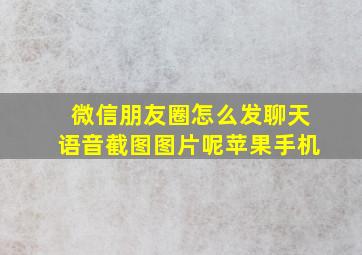 微信朋友圈怎么发聊天语音截图图片呢苹果手机