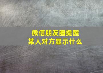 微信朋友圈提醒某人对方显示什么