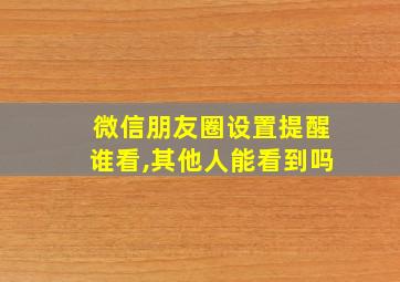 微信朋友圈设置提醒谁看,其他人能看到吗