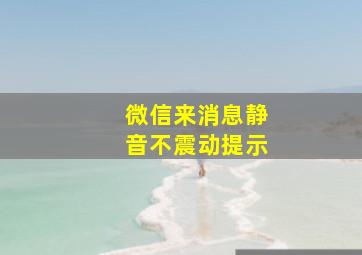 微信来消息静音不震动提示