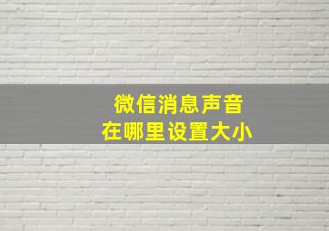 微信消息声音在哪里设置大小