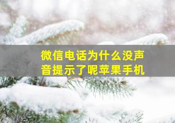 微信电话为什么没声音提示了呢苹果手机