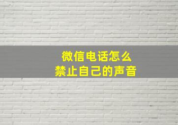 微信电话怎么禁止自己的声音