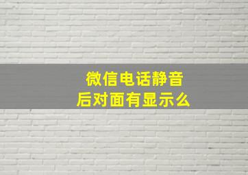 微信电话静音后对面有显示么