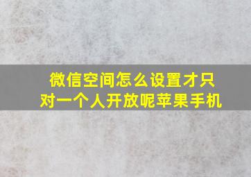 微信空间怎么设置才只对一个人开放呢苹果手机