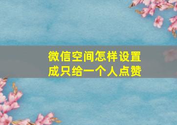 微信空间怎样设置成只给一个人点赞