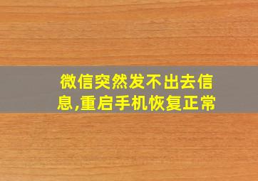 微信突然发不出去信息,重启手机恢复正常