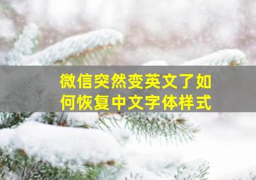 微信突然变英文了如何恢复中文字体样式