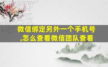 微信绑定另外一个手机号,怎么查看微信团队查看